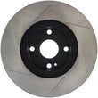 Load image into Gallery viewer, StopTech Power Slot 01-05 Mazda Miata Sport Suspension/Turbo SportStop Slotted Front Left Rotor - Side View