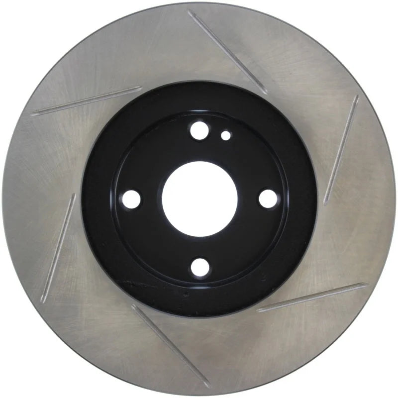 StopTech Power Slot 01-05 Mazda Miata Sport Suspension/Turbo SportStop Slotted Front Right Rotor - Side View