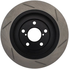 Load image into Gallery viewer, StopTech Power Slot 02-05 WRX Rear Right SportStop Slotted Rotor - Side View