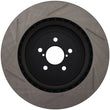 Load image into Gallery viewer, StopTech Power Slot 04 STi Rear Left Slotted Rotor - Side View