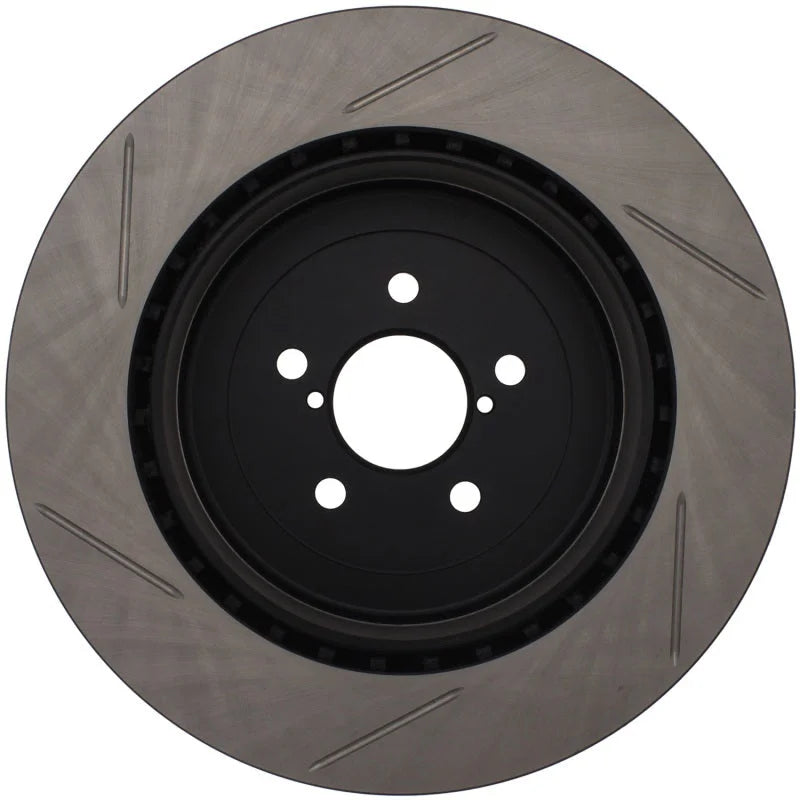 StopTech Power Slot 04 STi Rear Left Slotted Rotor - Side View