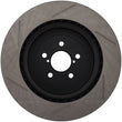 Load image into Gallery viewer, StopTech Power Slot 04 STi Rear Right Slotted Rotor - Side View