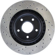 Load image into Gallery viewer, StopTech Power Slot 05-07 Cadillac XLR / 06-09 Chevy Corvette Front Left Drilled &amp; Slotted Rotors - Installation View