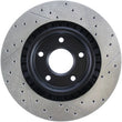 Load image into Gallery viewer, StopTech Power Slot 05-07 Cadillac XLR / 06-09 Chevy Corvette Front Right Drilled &amp; Slotted Rotors - Back View