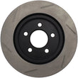 Load image into Gallery viewer, StopTech Power Slot 05-10 Mustang V6/4.0L / GT V8-4.6L Rear Left Slotted Rotor - Side View