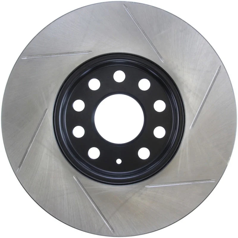 StopTech Power Slot 05-10 VW Jetta (except Wagon) Front Left Slotted Rotor - Side View