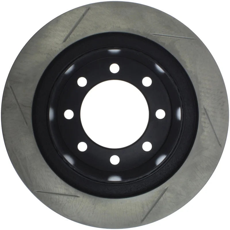 StopTech Power Slot 06-08 Dodge Ram 1500/03-08 Ram 2500/3500 All 2wd/4wd Rear Left Slotted Rotor - Side View