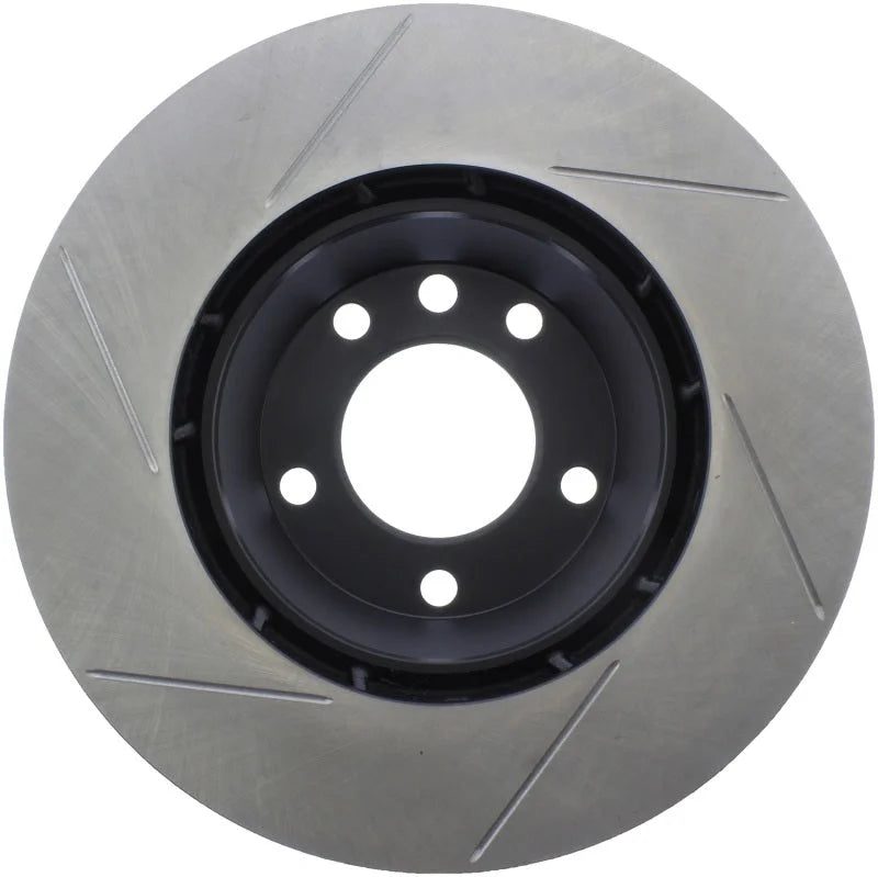 StopTech Power Slot 07-10 Audi Q7 / 03-10 Porsche Cayenne Left Front Slotted Rotor - Side View