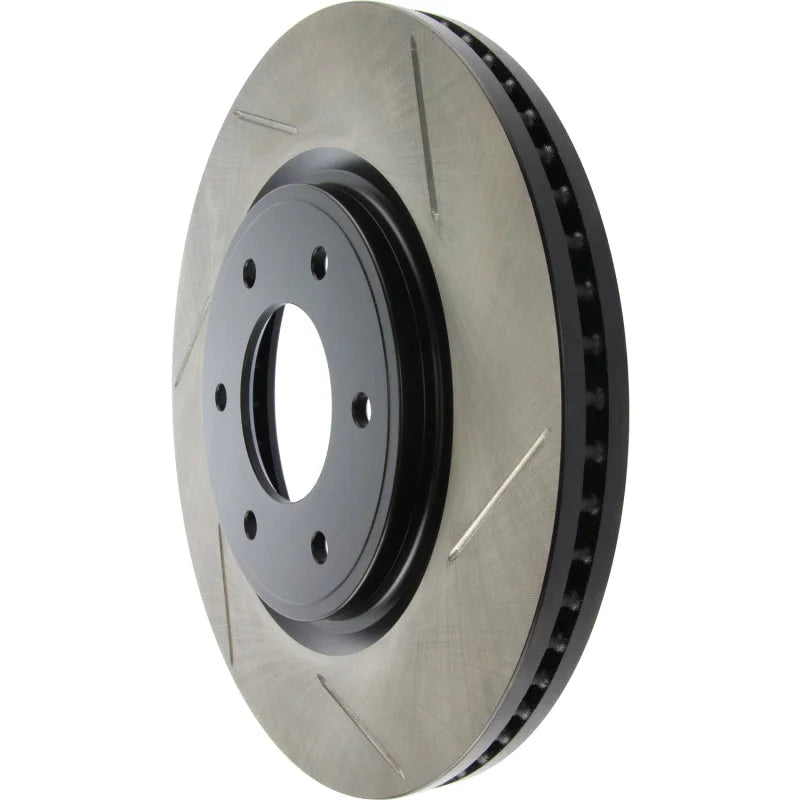 StopTech Power Slot 08-09 Infiniti QX4/QX56 / 07-09 Nissan Armada Left Front Slotted Rotor - Side View