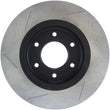 Load image into Gallery viewer, StopTech Power Slot 08-09 Infiniti QX4/QX56 / 07-09 Nissan Armada Left Front Slotted Rotor - Back View
