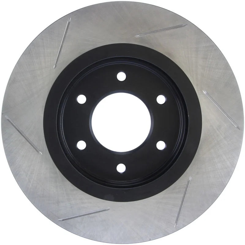 StopTech Power Slot 08-09 Infiniti QX4/QX56 / 07-09 Nissan Armada Left Front Slotted Rotor - Back View