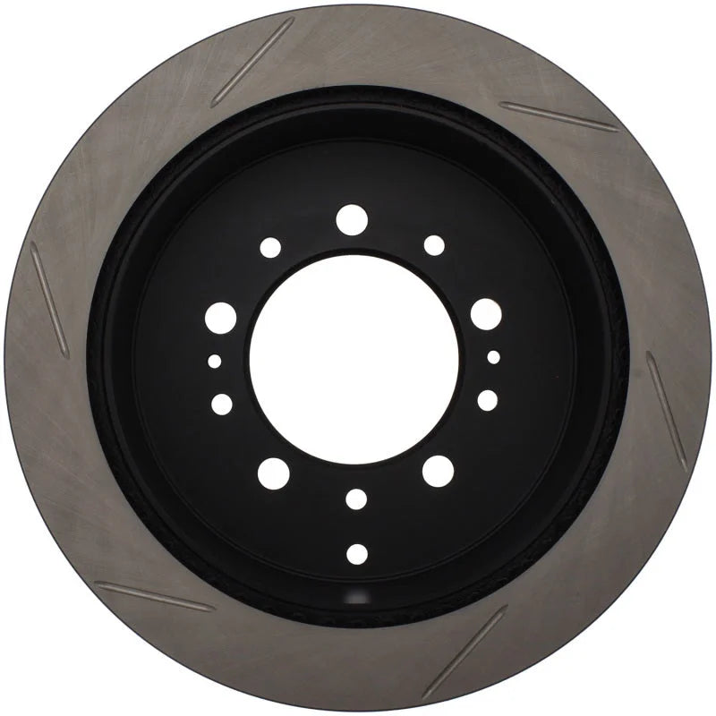 StopTech Power Slot 08-09 Lexus LX450/470/570 / 07-09 Toyota Tundra Slotted Left Rear Rotor - Side View