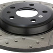 Load image into Gallery viewer, StopTech Power Slot 09-10 Audi A4/A4 Quattro / 08-10 A5 / 10 S4 Rear Right Drilled &amp; Slotted Rotor - Back View