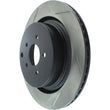 Load image into Gallery viewer, StopTech Power Slot 09 Infiniti FX50 5.0L-V8 Slotted Rear Right Rotor - Installation View