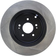 Load image into Gallery viewer, StopTech Power Slot 10 Hyundai Genesis Coupe Track Rear Right Slotted Rotor - Back View
