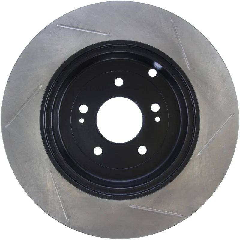 StopTech Power Slot 10 Hyundai Genesis Coupe Track Rear Right Slotted Rotor - Back View