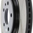Load image into Gallery viewer, StopTech Power Slot 12-13 Audi A6 Quattro/11-12 A7 Quattro / 10-13 S4 Rear Right Slotted Rotor - Back View