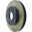 Load image into Gallery viewer, StopTech Power Slot 1/90-95 Toyota MR2 Front Left SportStop Slotted Rotor - Back View