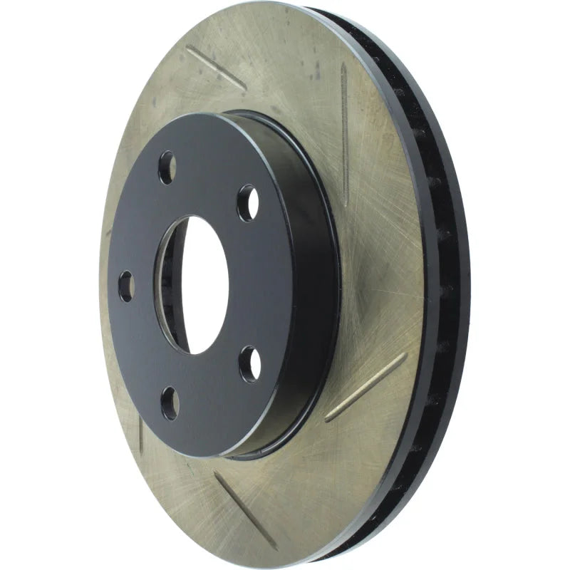 StopTech Power Slot 1/90-95 Toyota MR2 Front Left SportStop Slotted Rotor - Back View