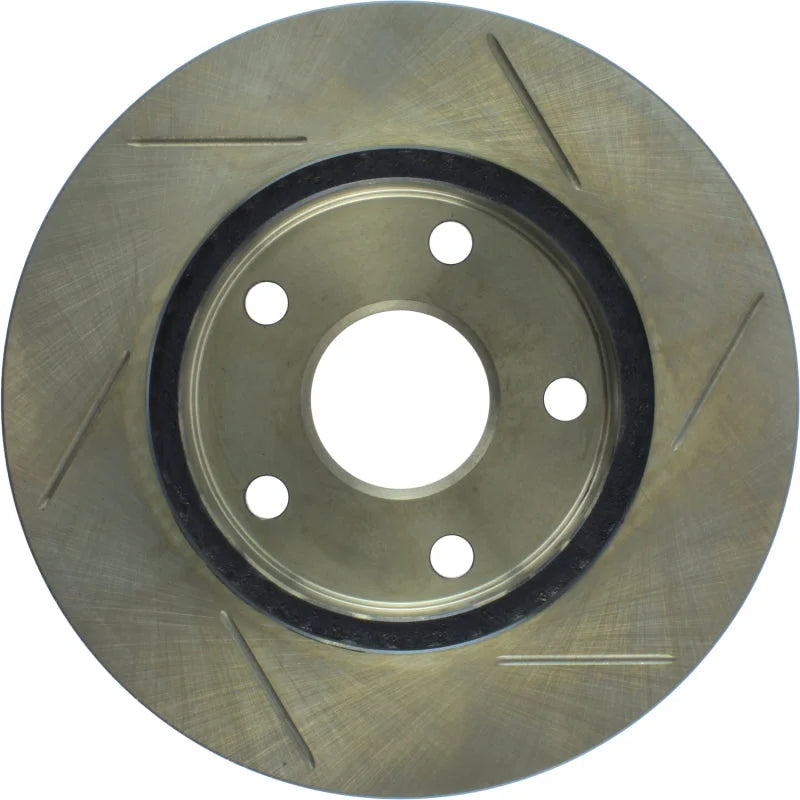 StopTech Power Slot 1/90-95 Toyota MR2 Front Right SportStop Slotted Rotor - Side View