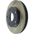 Load image into Gallery viewer, StopTech Power Slot 1/90-95 Toyota MR2 Front Right SportStop Slotted Rotor - Back View