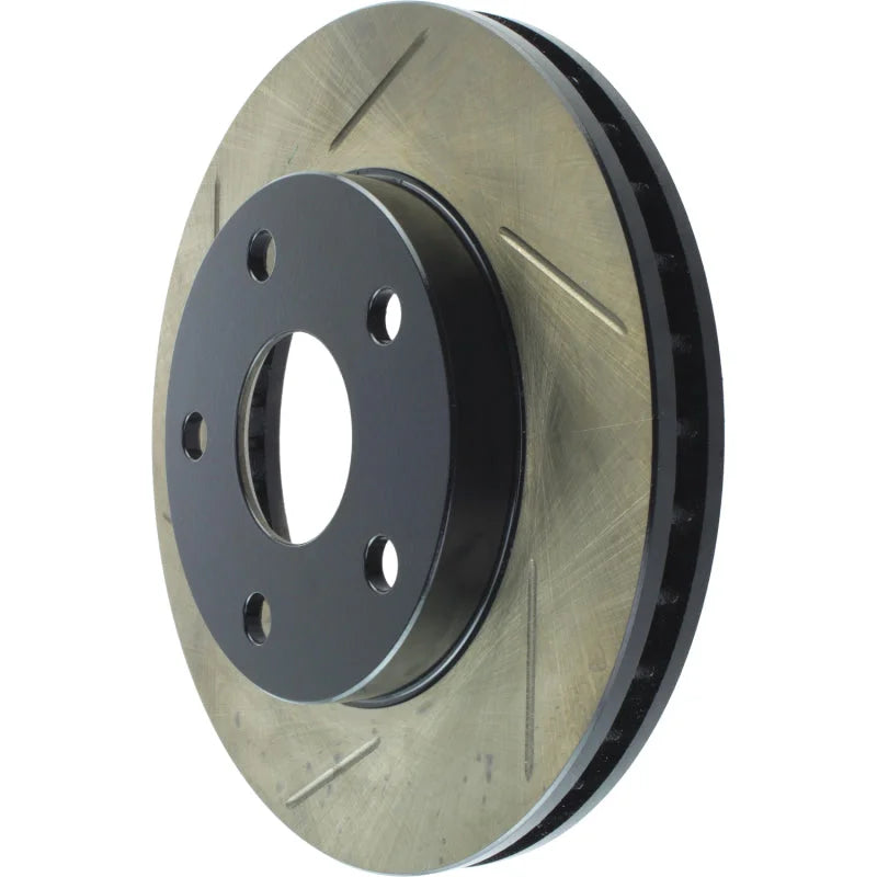StopTech Power Slot 1/90-95 Toyota MR2 Front Right SportStop Slotted Rotor - Back View