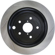 Load image into Gallery viewer, StopTech Power Slot 2015 Subaru WRX (w/o EyeSight) Rear Right Slotted Rotor - Side View