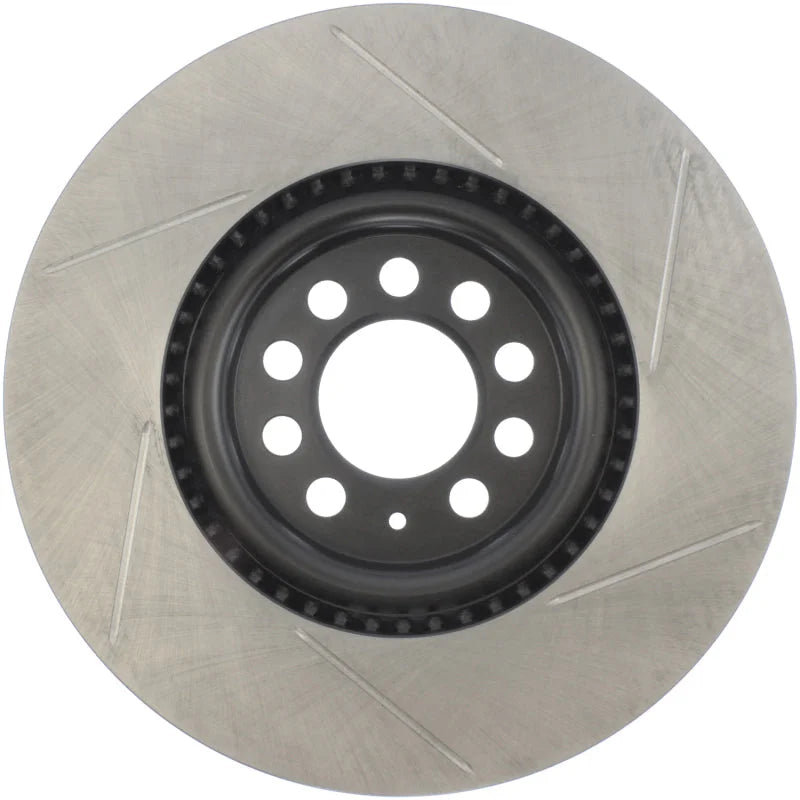StopTech Power Slot 3/99-06 Audi TT/00-06 TT Quattro / 03-05 VW Golf GTi Right Front Slotted Rotor - Back View