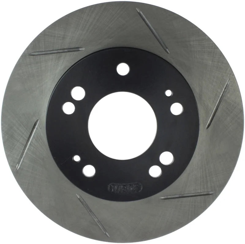 StopTech Power Slot 4/89-00 Mitsubishi Eclipse GST / 2/98-01 Galant 4 cyl Slotted Left Front Rotor - Main Product View