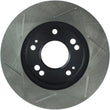 Load image into Gallery viewer, StopTech Power Slot 4/89-00 Mitsubishi Eclipse GST / 2/98-01 Galant 4 cyl Slotted Left Front Rotor - Side View