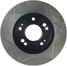 Load image into Gallery viewer, StopTech Power Slot 4/89-00 Mitsubishi Eclipse GST / 2/98-01 Galant 4 cyl Slotted Left Front Rotor - Side View