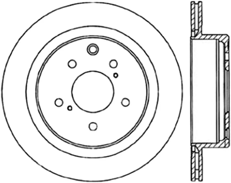 StopTech Power Slot 6/89-96 Nissan 300ZX Slotted & Drilled Right Rear Rotor - Side View