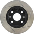 Load image into Gallery viewer, StopTech Power Slot 89-93 Mazda Miata SportStop Slotted Rear Right Rotor - Side View