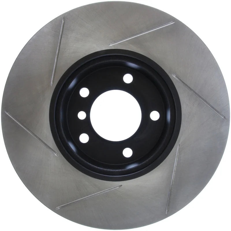 StopTech Power Slot 9/07-09 BMW 328 Front Left Slotted Rotor - Side View
