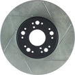 Load image into Gallery viewer, StopTech Power Slot 93-05 Lexus GS Series / 00-05 IS300 / 93-94 LS Series Front Left Slotted Rotor - Installation View
