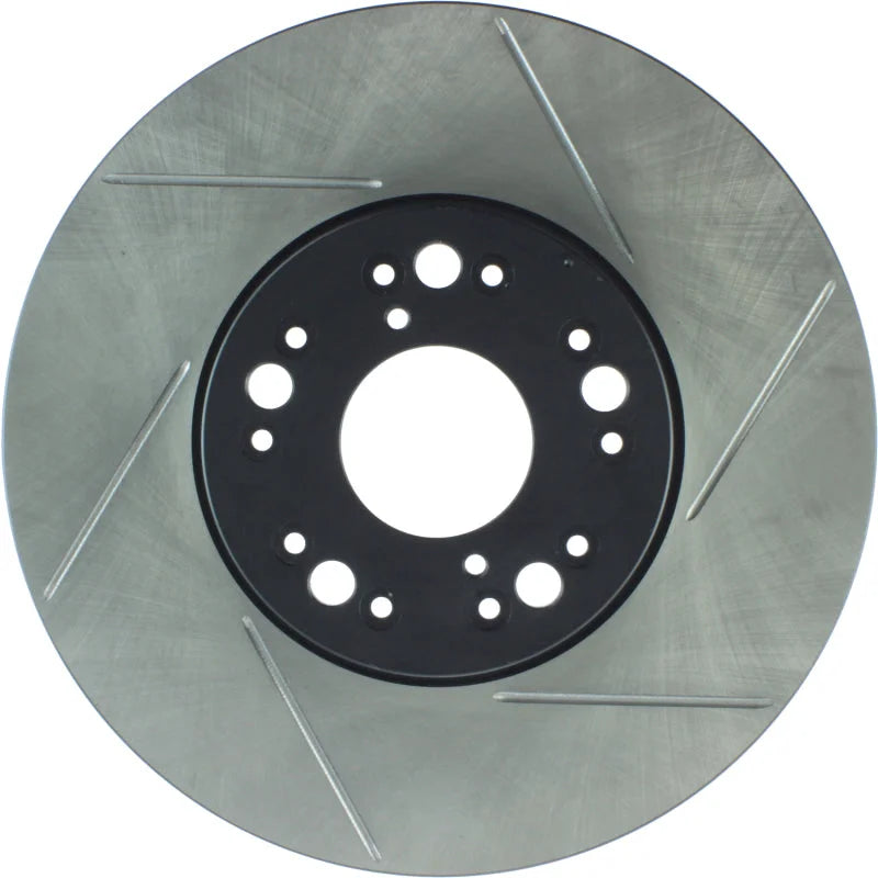 StopTech Power Slot 93-05 Lexus GS Series / 00-05 IS300 / 93-94 LS Series Front Left Slotted Rotor - Installation View