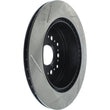 Load image into Gallery viewer, StopTech Power Slot 93-94 Lexus LS Series / 95-00 LS400 / 92-00 SC 400 Rear Left Slotted Rotor - Side View
