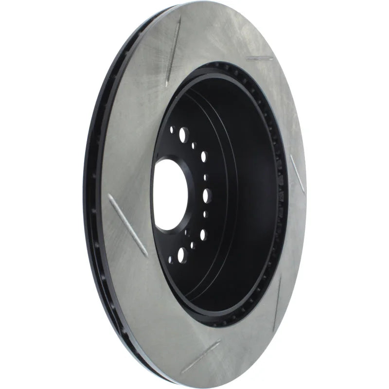 StopTech Power Slot 93-94 Lexus LS Series / 95-00 LS400 / 92-00 SC 400 Rear Left Slotted Rotor - Side View
