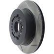 Load image into Gallery viewer, StopTech Power Slot 93-94 Lexus LS Series / 95-00 LS400 / 92-00 SC 400 Rear Left Slotted Rotor - Back View