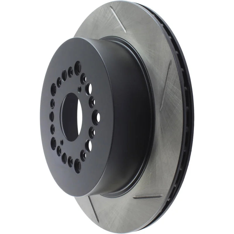 StopTech Power Slot 93-94 Lexus LS Series / 95-00 LS400 / 92-00 SC 400 Rear Left Slotted Rotor - Back View