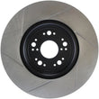 Load image into Gallery viewer, StopTech Power Slot 95-00 Lexus LS400/LS430/LS460/LS600h L Slotted Left Front Rotor - Installation View