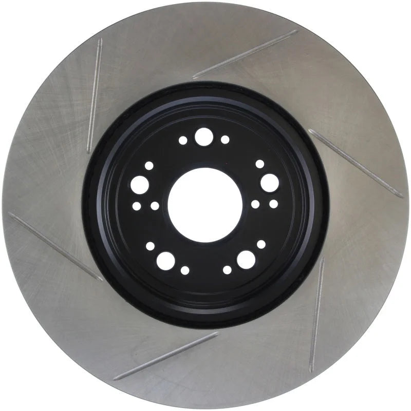 StopTech Power Slot 95-00 Lexus LS400/LS430/LS460/LS600h L Slotted Left Front Rotor - Installation View