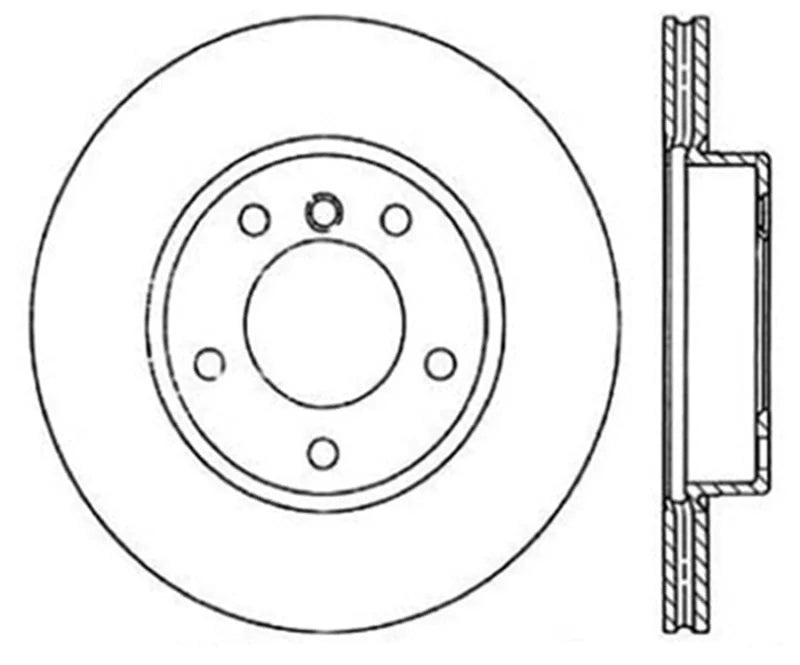 StopTech Power Slot 96-02 BMW Z3 / 03-01/06 Z4 (E86) / 3 Series Front Right Cryo Slotted Rotor - Side View