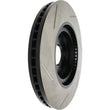 Load image into Gallery viewer, StopTech Power Slot Nissan 370z / Infiniti G37 SportStop Slotted Front Left Rotor - Side View