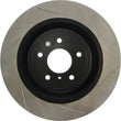 Load image into Gallery viewer, StopTech Power Slot Nissan 370z / Infiniti G37 SportStop Slotted Front Left Rotor - Installation View
