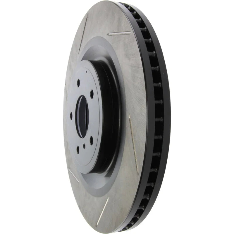 StopTech Power Slot Nissan 370z / Infiniti G37 SportStop Slotted Front Right Rotor - Side View