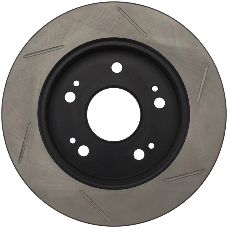 StopTech Power Slot Slotted 06-08 Honda Civic Si Rear Right Rotor - Side View