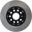 Load image into Gallery viewer, StopTech Power Slot Volkswagen GTI Rear Left Slotted Rotor - Side View
