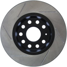 Load image into Gallery viewer, StopTech Power Slot Volkswagen GTI Rear Left Slotted Rotor - Side View