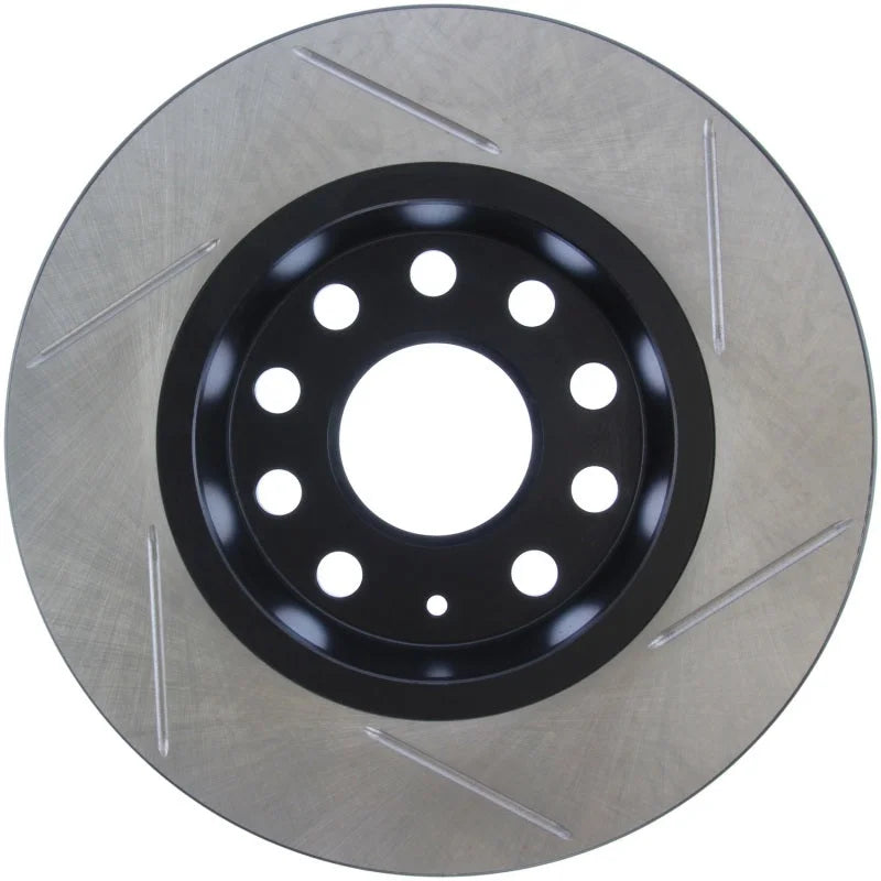 StopTech Power Slot Volkswagen GTI Rear Right Slotted Rotor - Side View